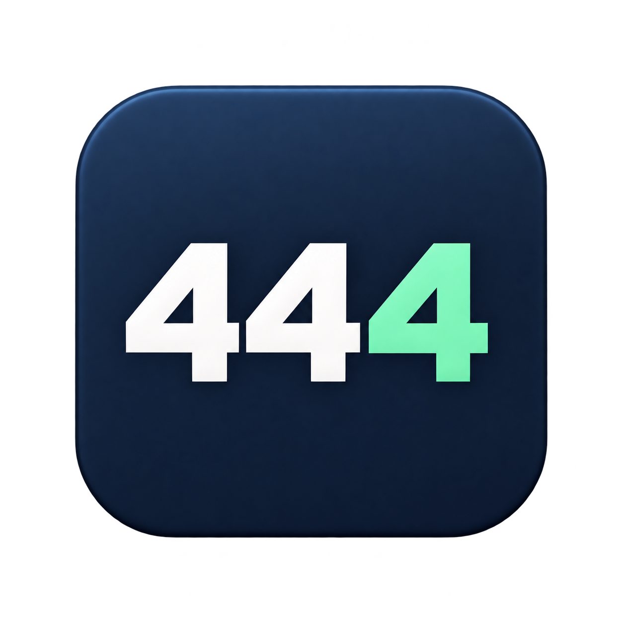 444 Markdown — two white fours and a mint-green four